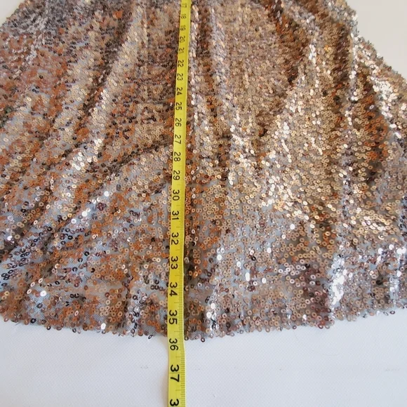 7269 * Mossimo Sequin Midi Skirt Gray Brown Rose Gold Size S NWT - Picture 8 of 8